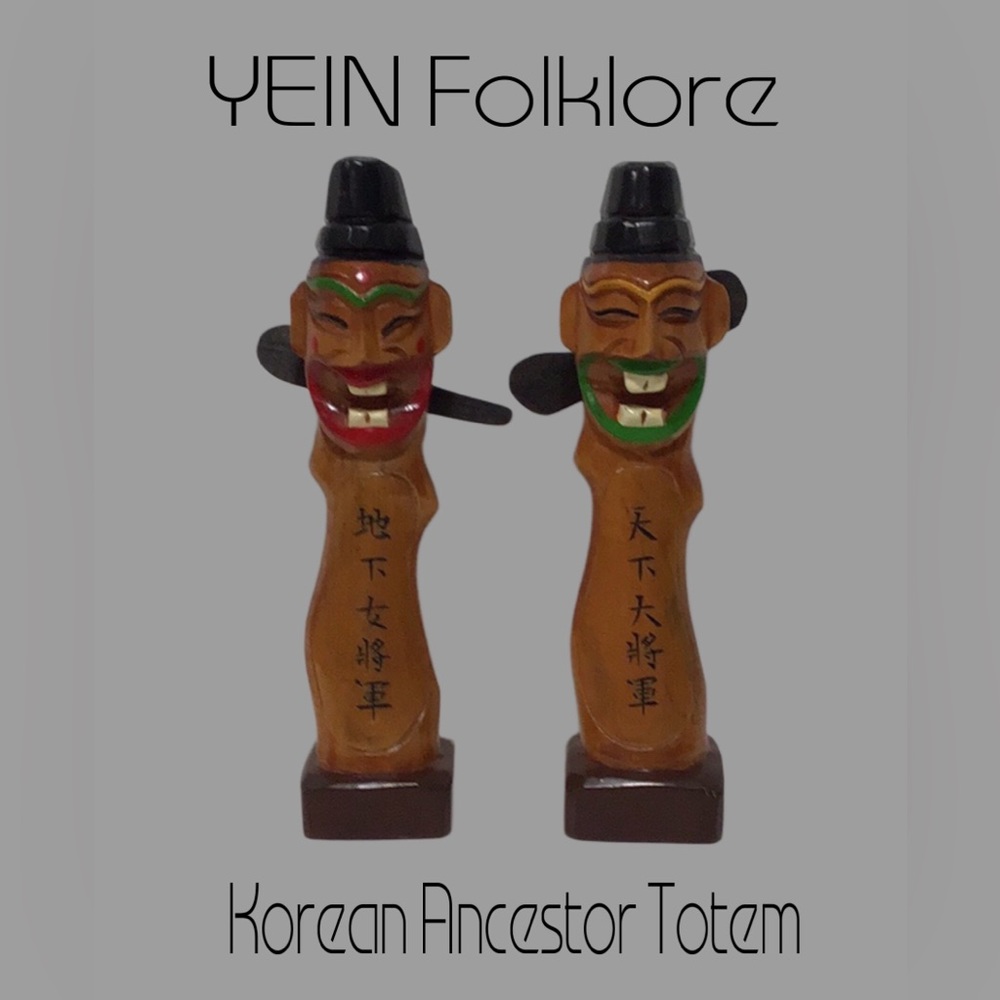 KOREAN ANCESTOR TOTEM Set of 2 “Guardian Angels” Bring Luck Prosperity Good Luck